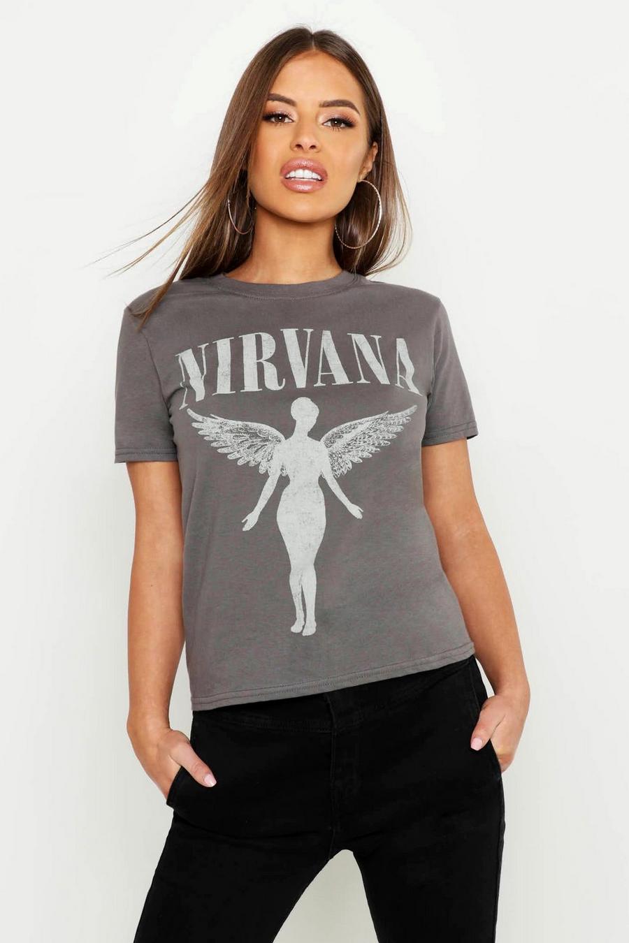 Grey Petite - T-shirt med Nirvana-tryck image number 1