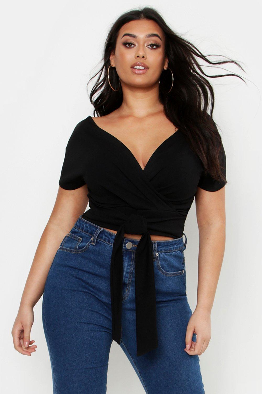 plus tops boohoo