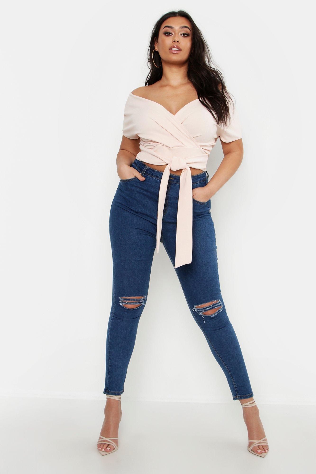 trist morfin Optage Plus Off The Shoulder Wrap Top | boohoo