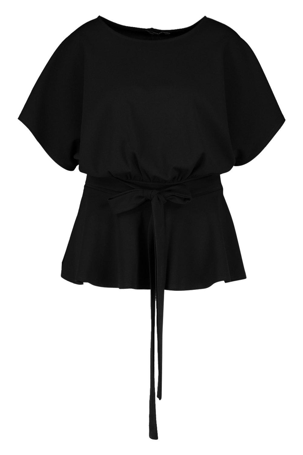Boat neck peplum top clearance