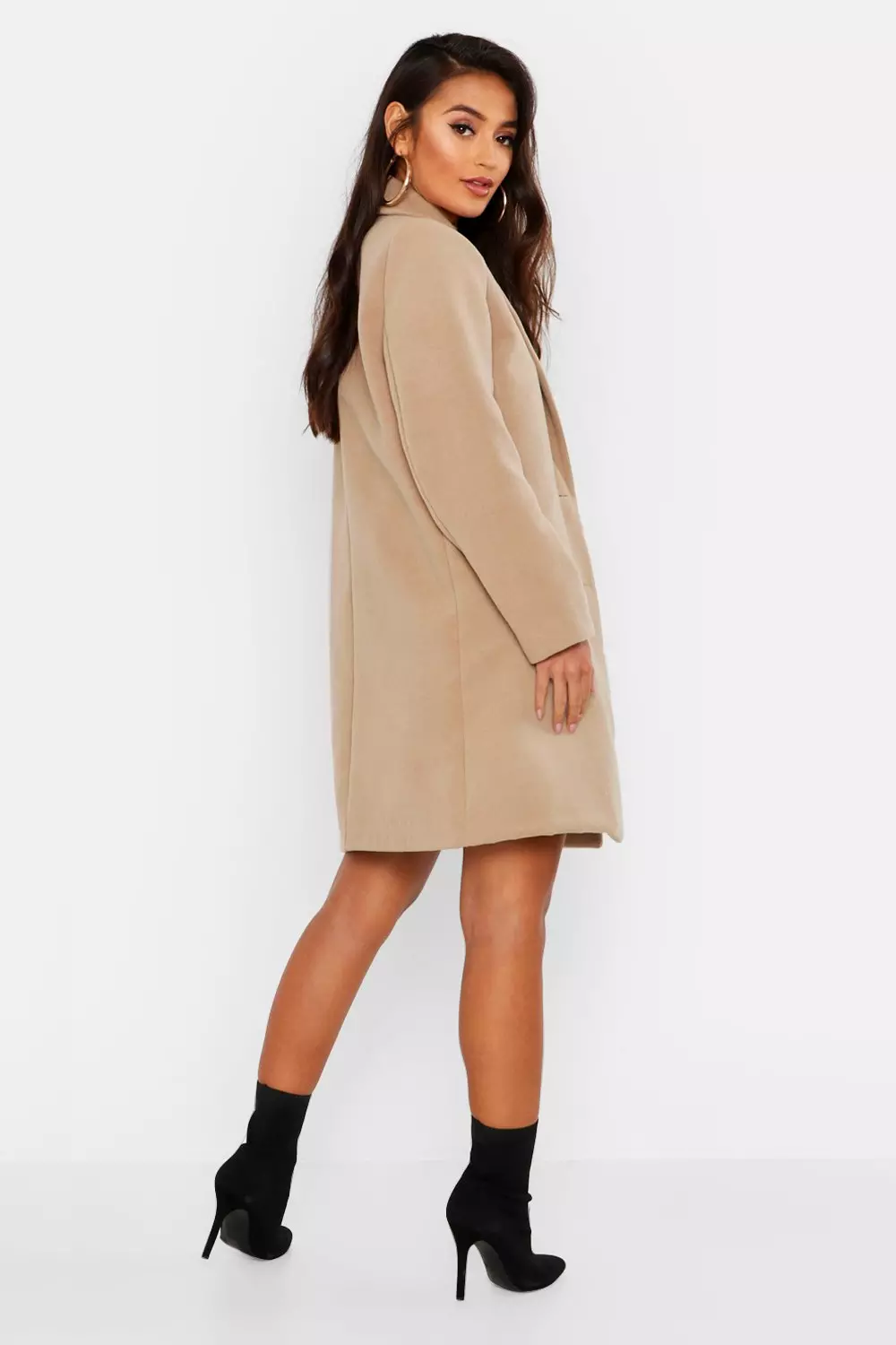 Boohoo petite tailored shop coat in camel