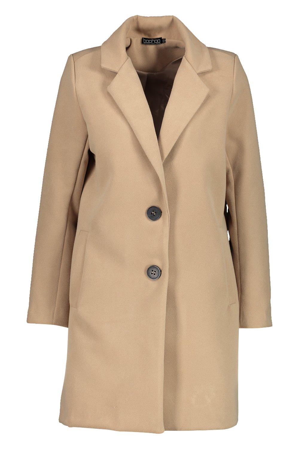 Boohoo petite hotsell camel coat