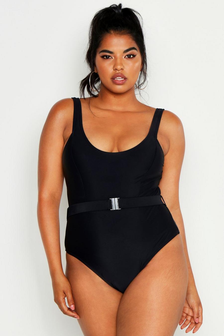 Plus Plunge Belted Swimsuit image number 1