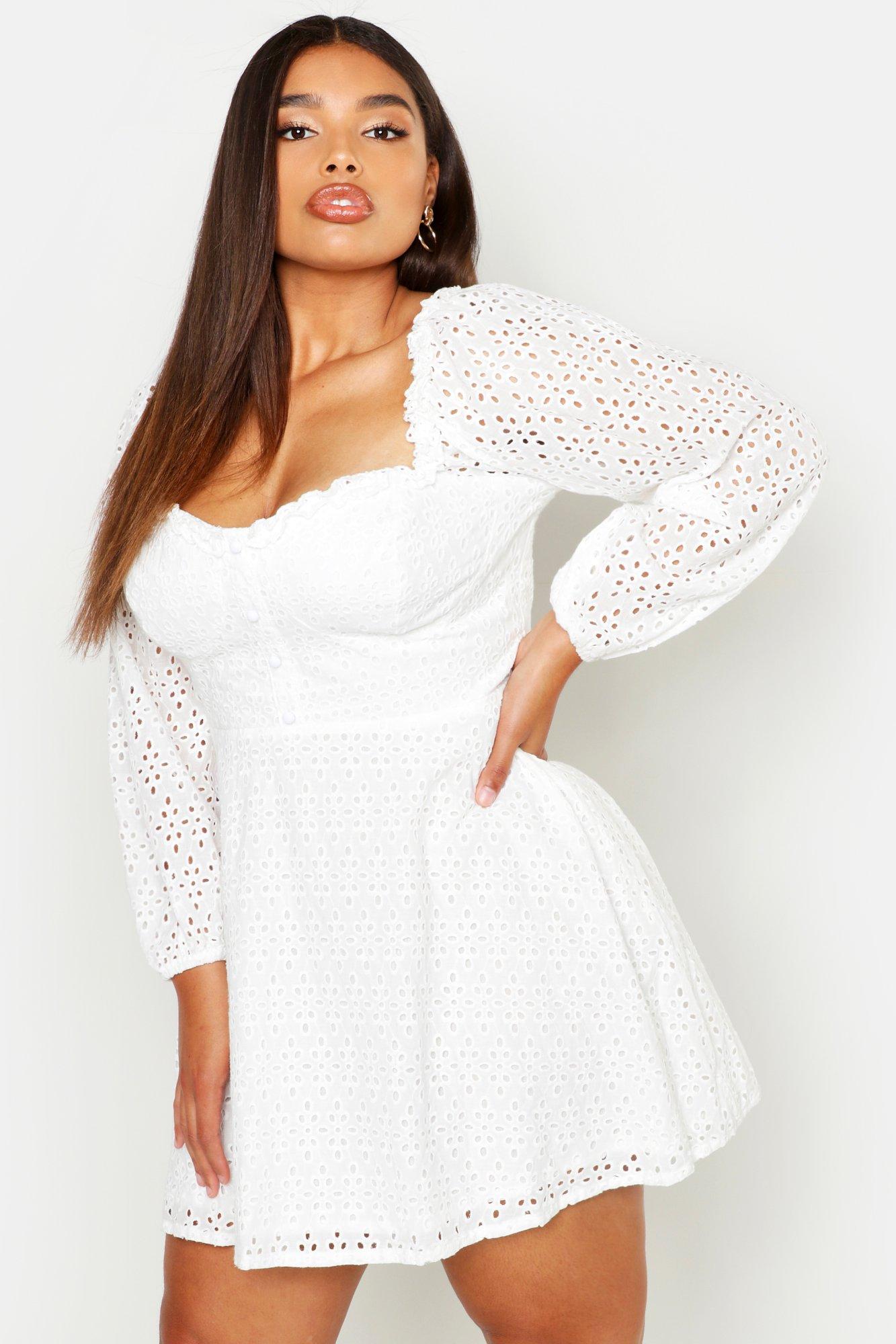 boohoo broderie dress