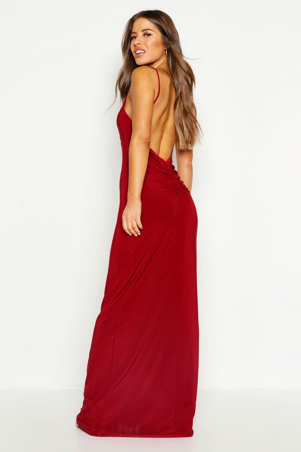 red maxi dress boohoo