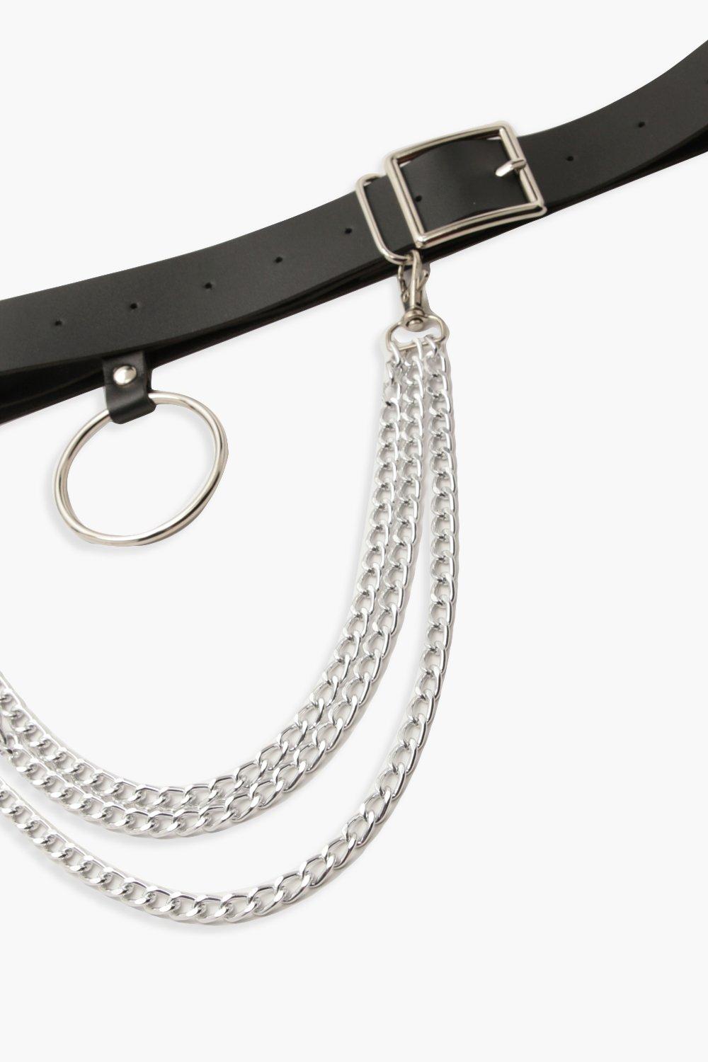  O Ring Metal Waist Chain Belt Women Girls Adjustable