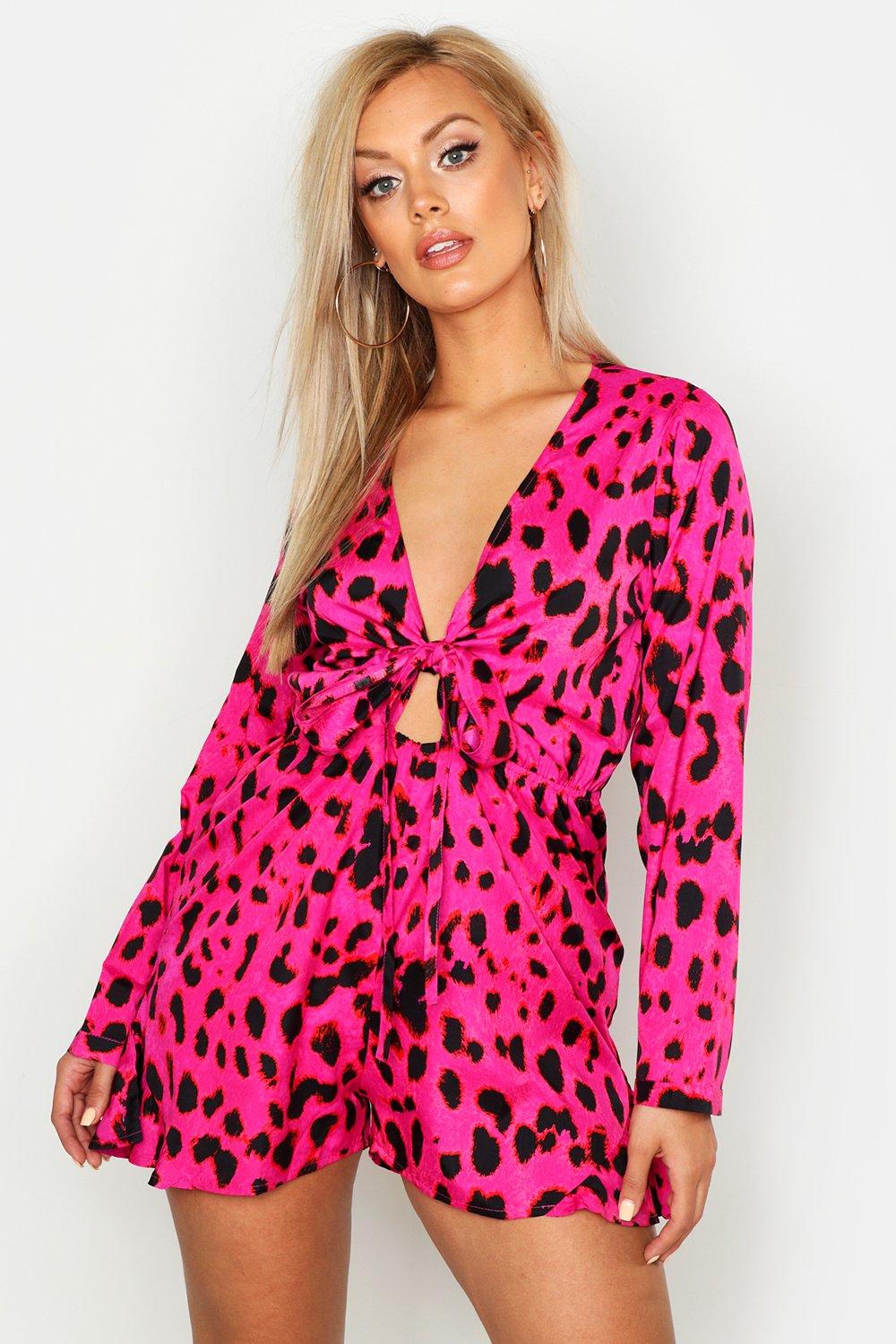 boohoo pink playsuit