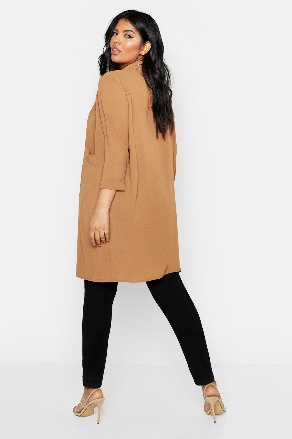 Women's plus size duster hot sale coat