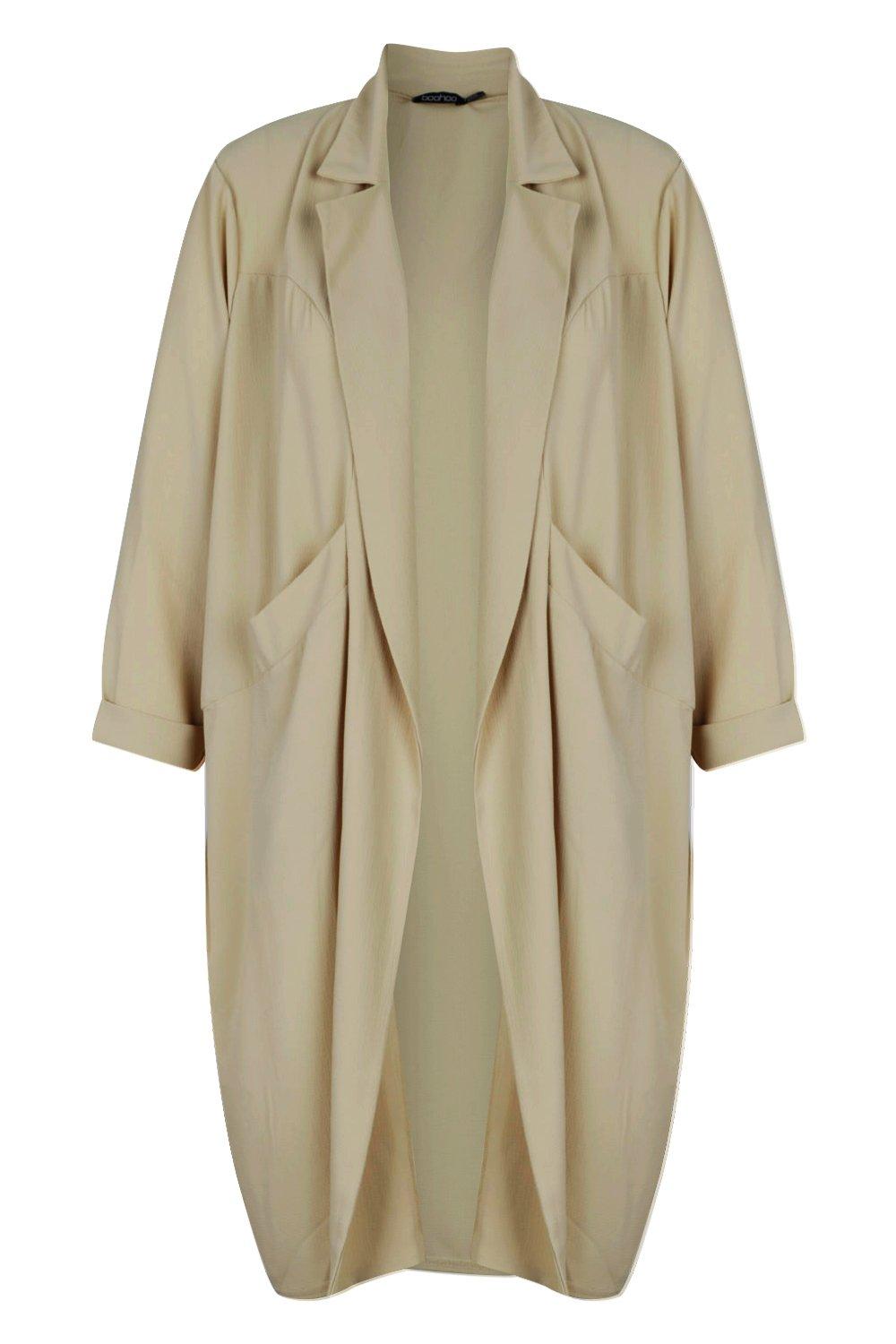 Plus Woven Pocket Duster Coat