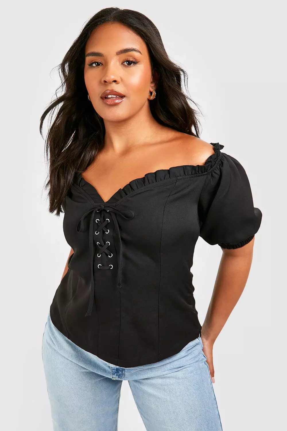 Womens black off 2025 the shoulder tops