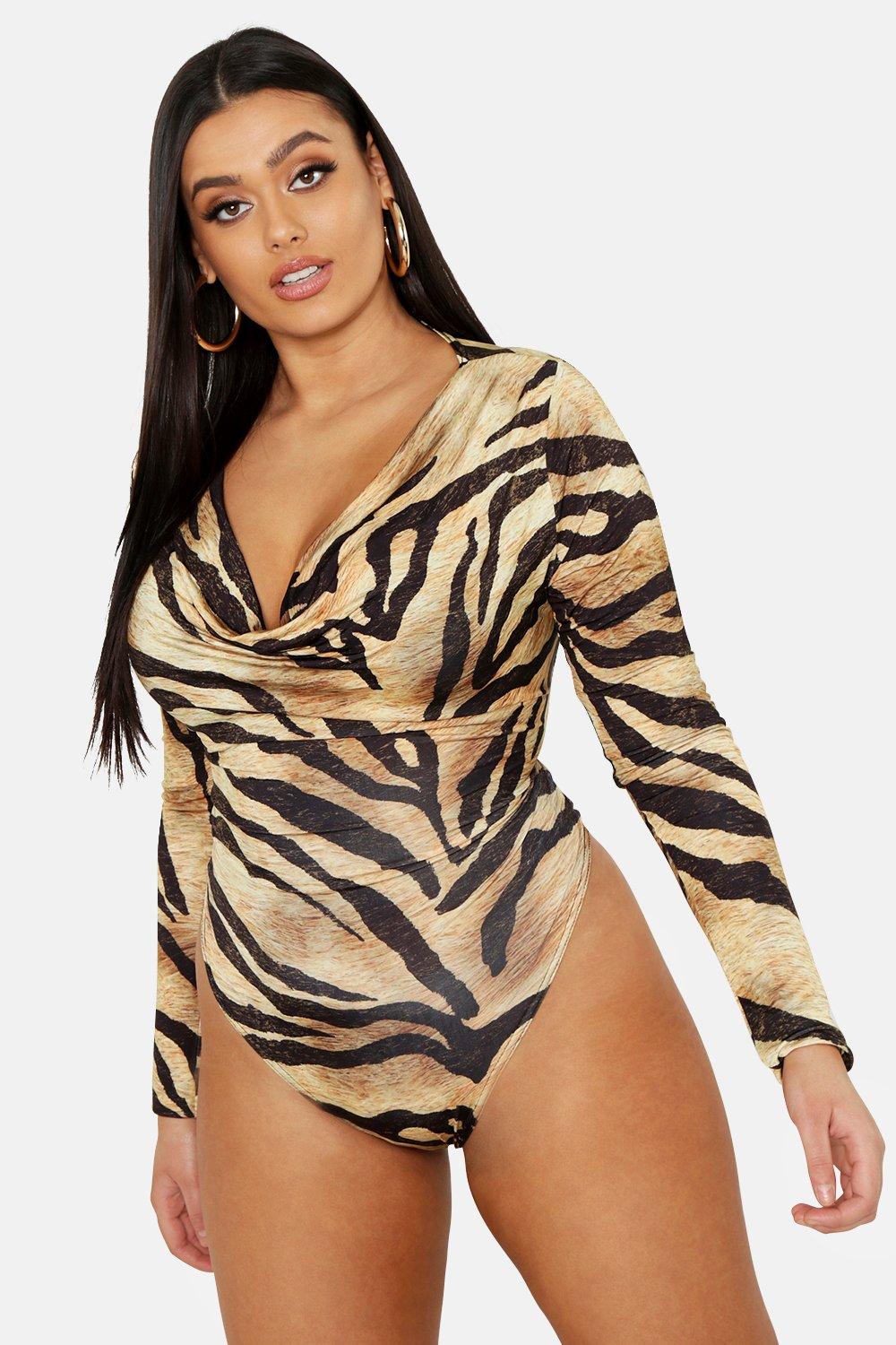 tiger print bodysuit