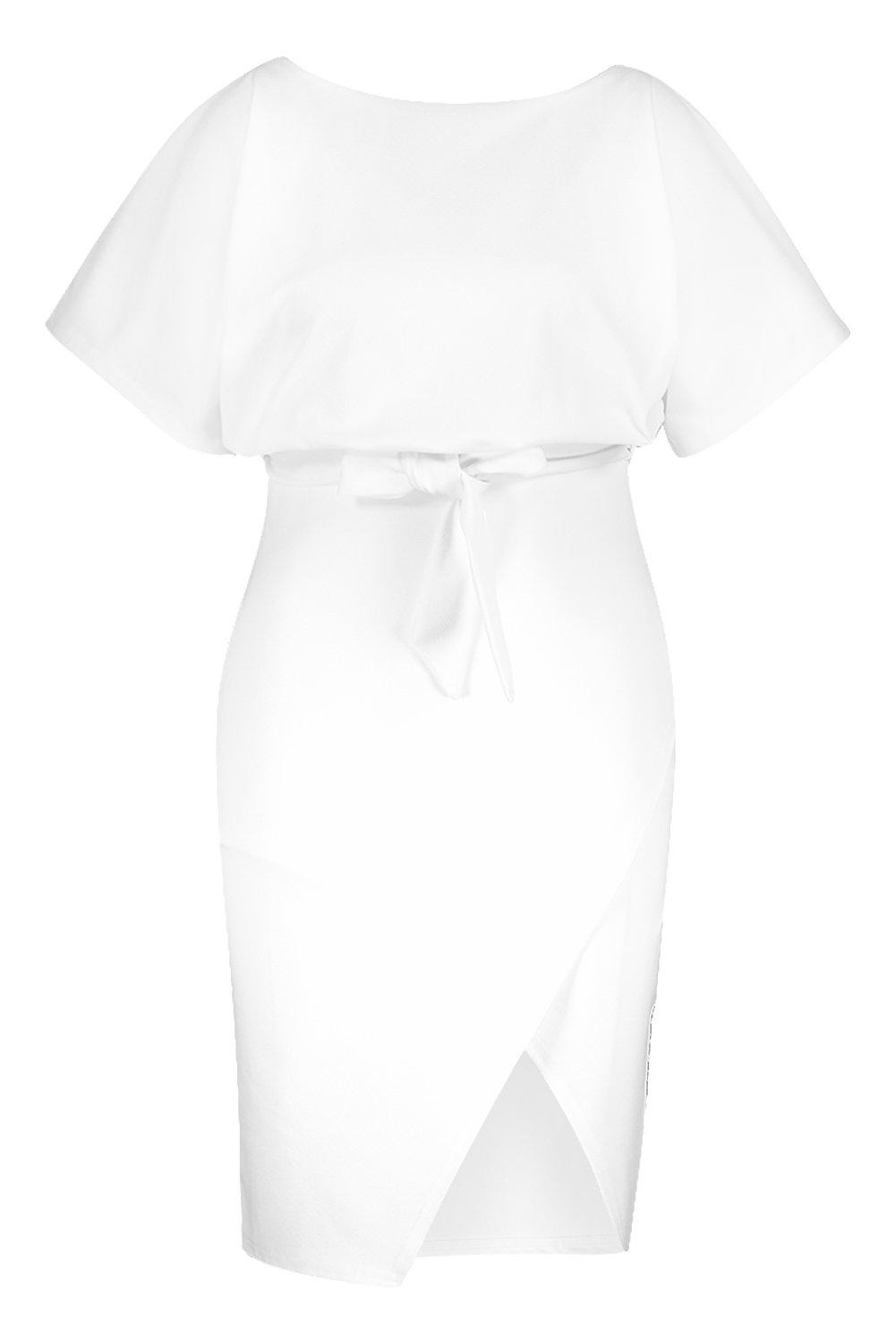 Boohoo double layer midi dress clearance