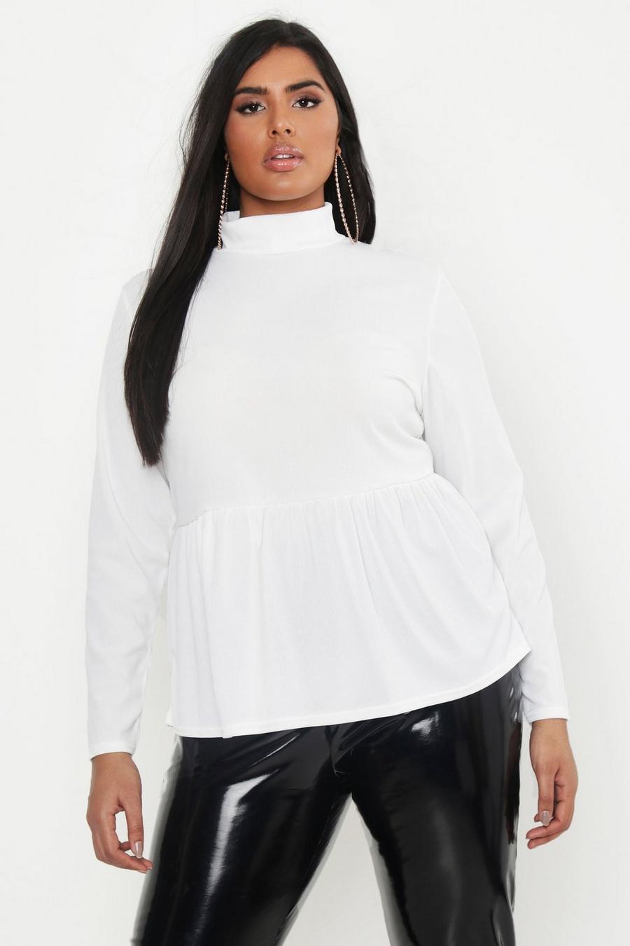 Plus Rib Turtle Neck Smock Top image number 1