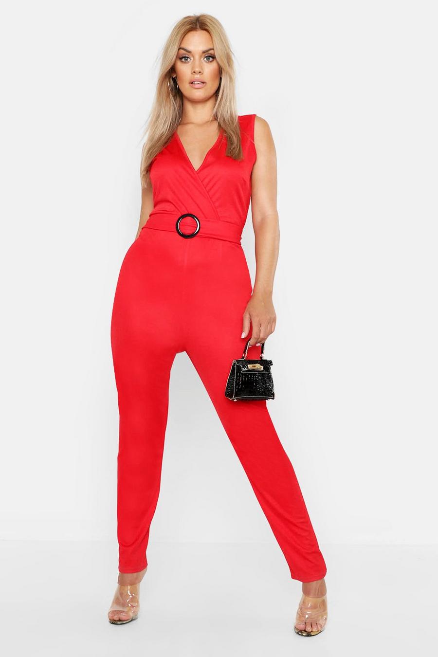 Plu Plunge Belted Tailored Jumpsuit image number 1