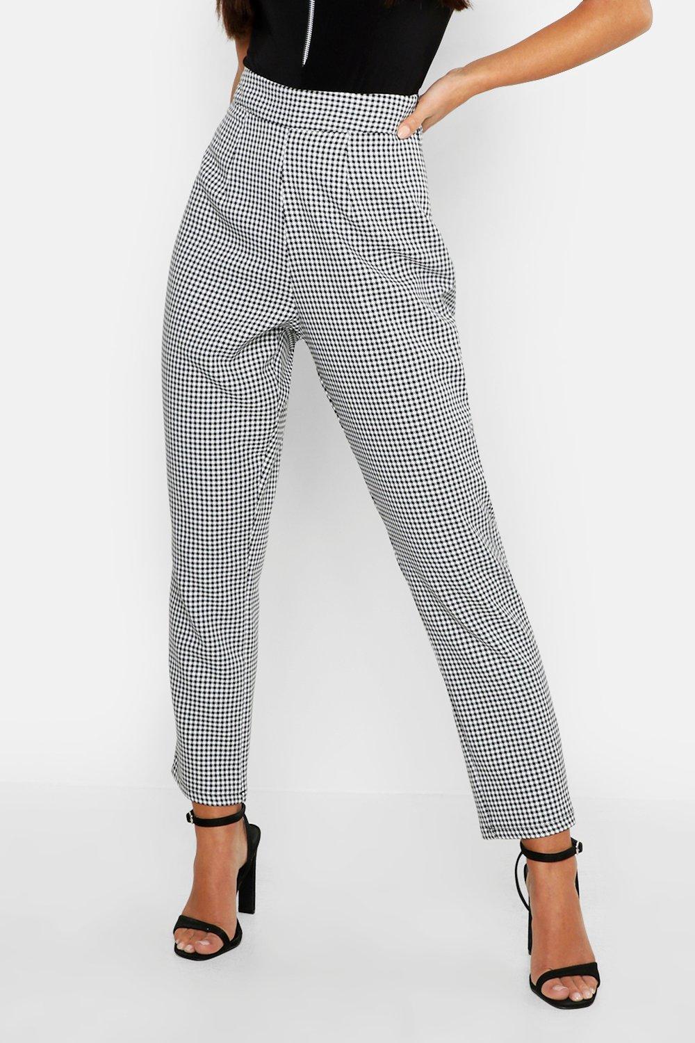 Pantalon taille best sale haute carreaux