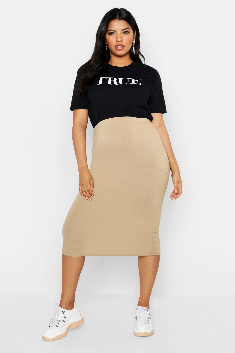 Plus Midi Tube Skirt boohoo NZ