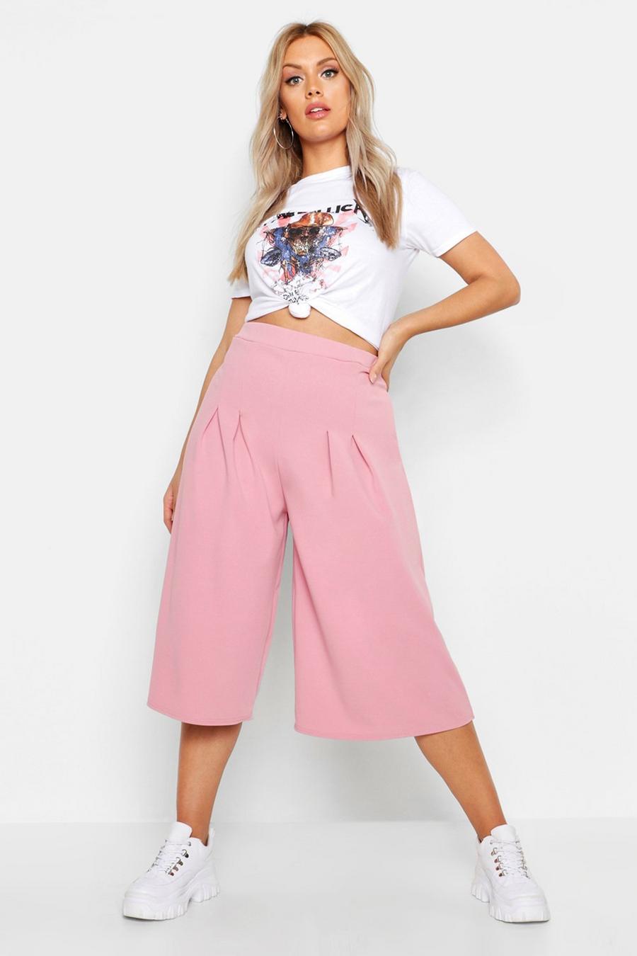 Grande taille - Jupe-culotte coupe large  , Blush image number 1