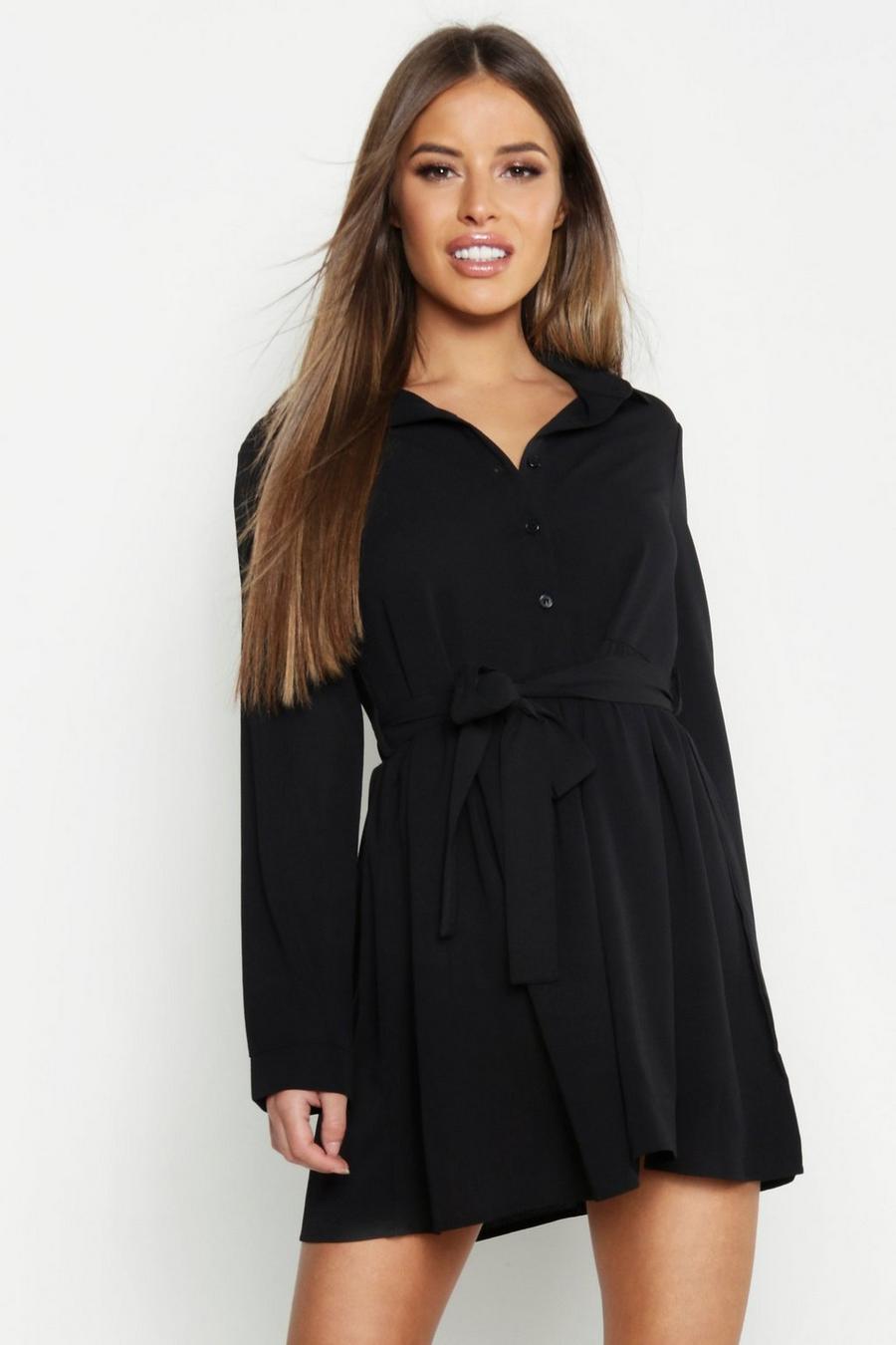 Black Petite - Skjortklänning i smockmodell image number 1