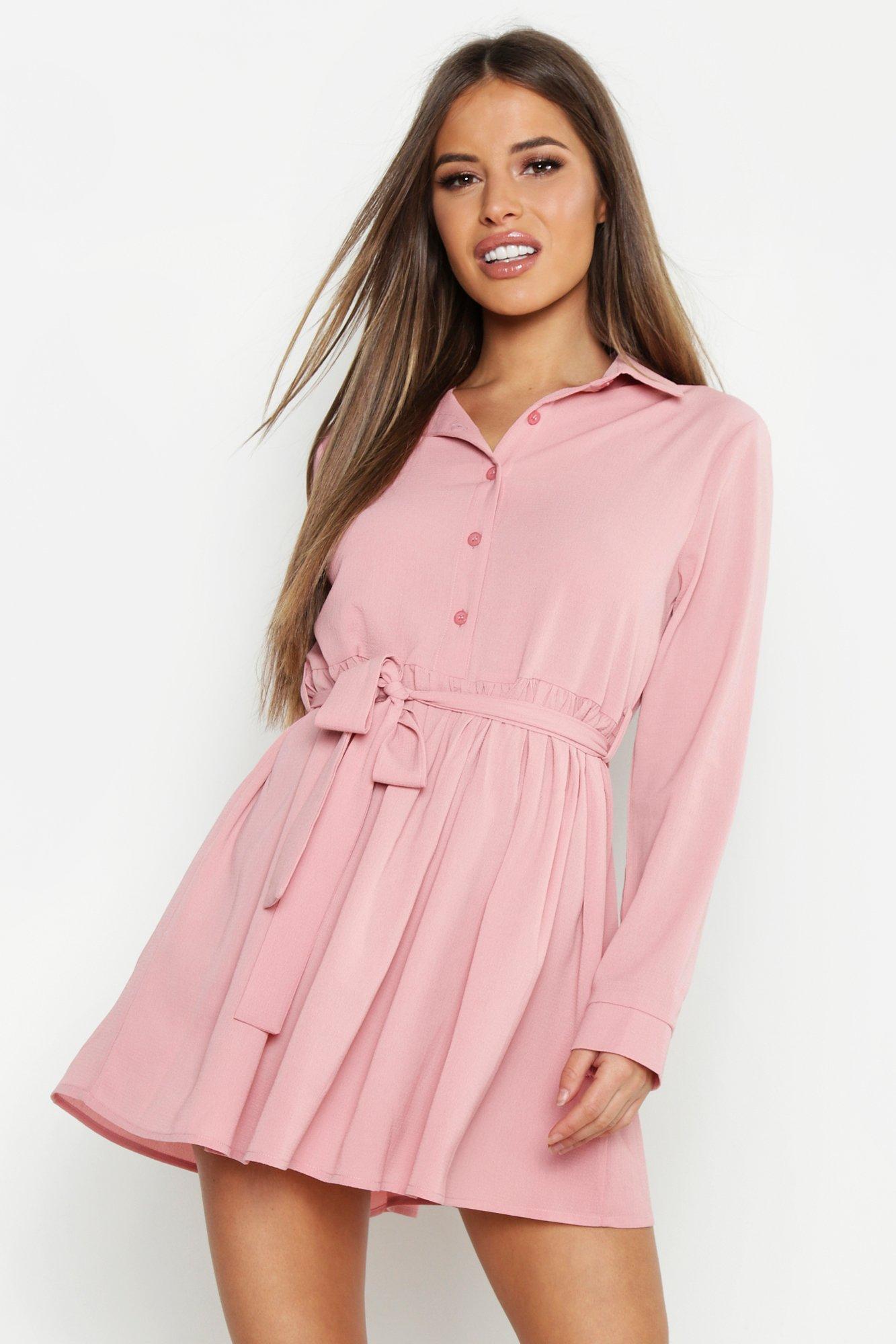 boohoo petite shirt dress