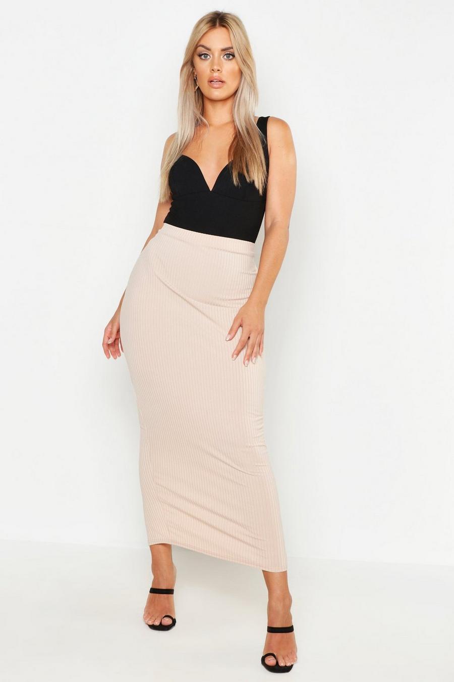 Stone Plus Rib Column Maxi Skirt image number 1