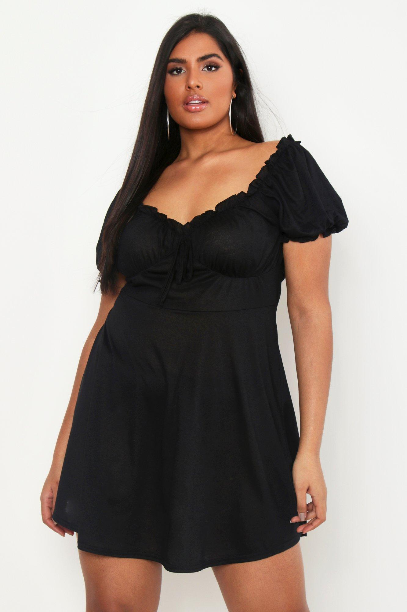 ruched skater dress