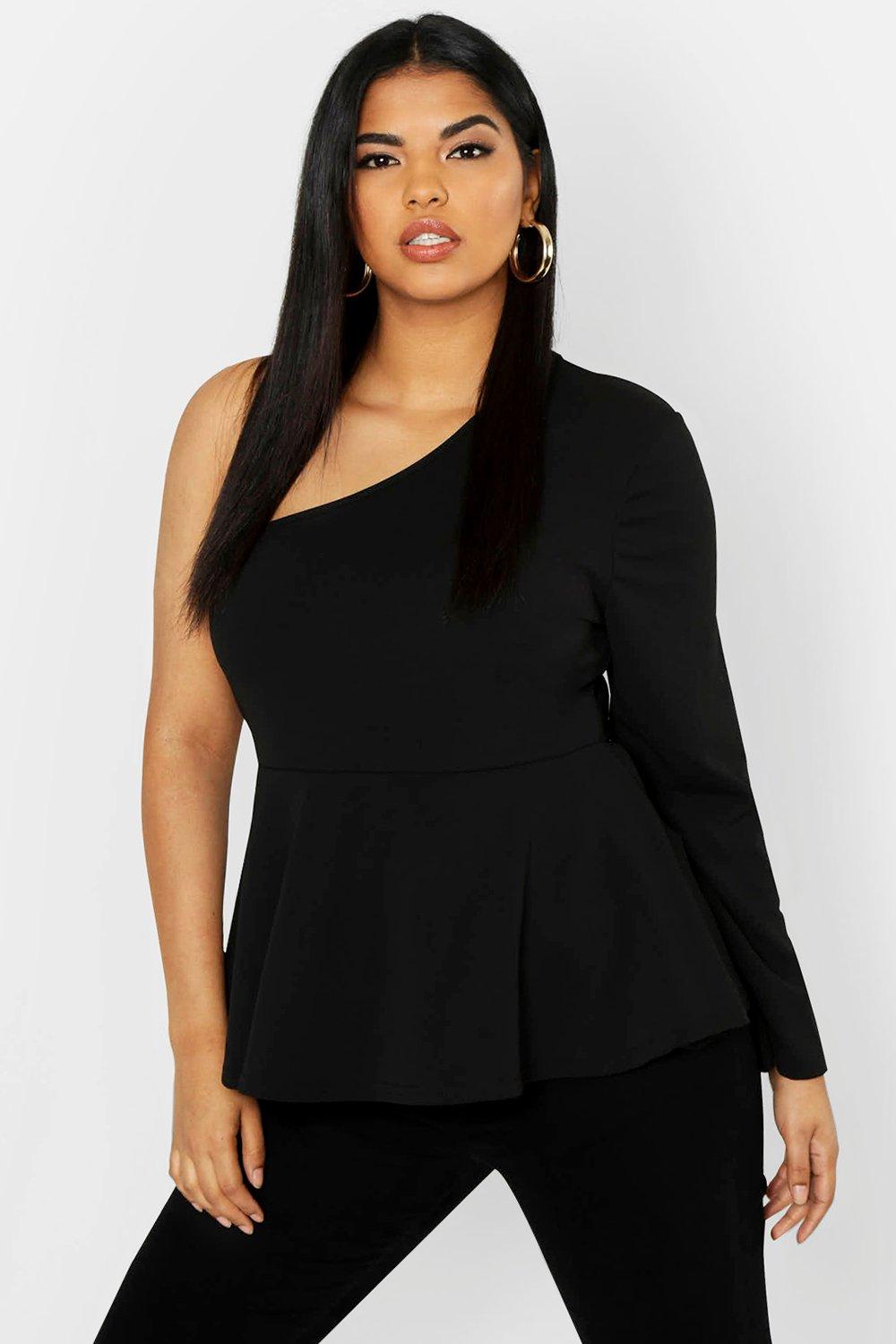 peplum one shoulder top