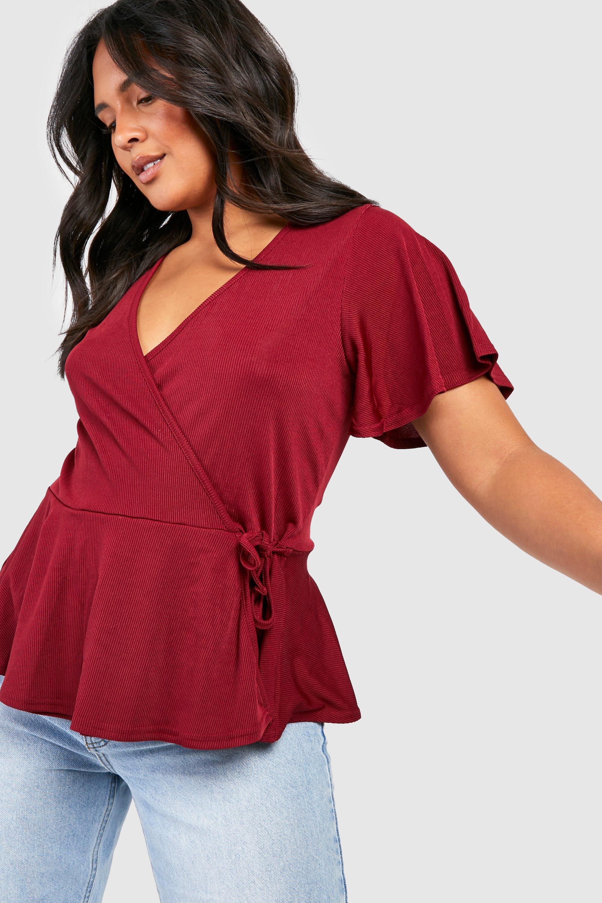 Peplum store wrap blouse