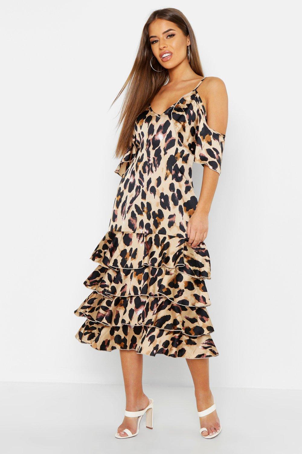 Petite leopard print midi dress sale