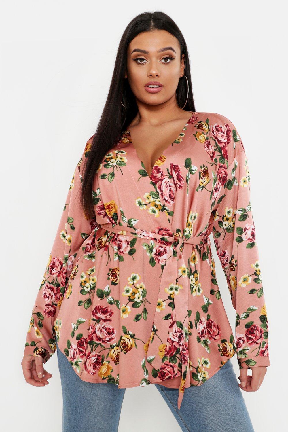 boohoo plus wrap top