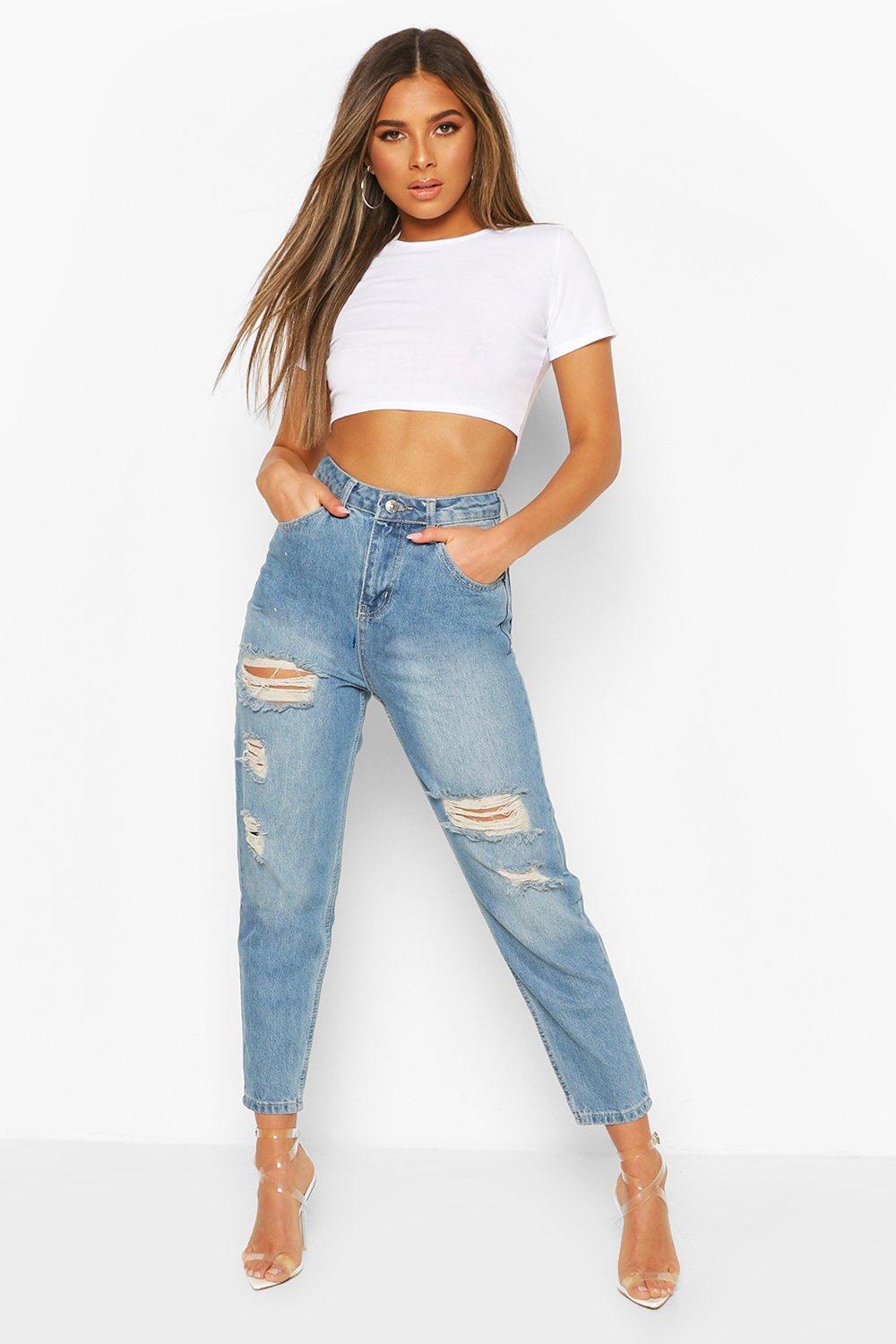 petite slim fit mom jeans