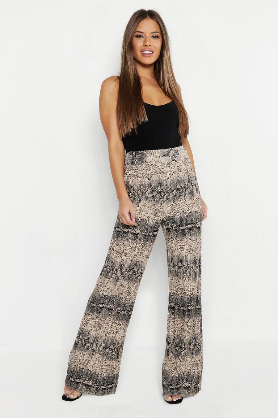 Petite Snake Print Pleated Wide Leg Trouser image number 1