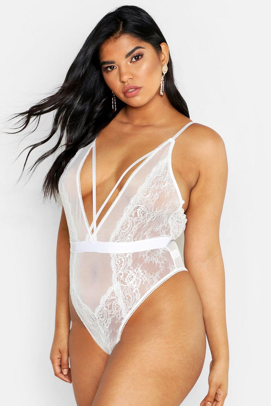 Plus Strappy Lace Bodysuit image number 1