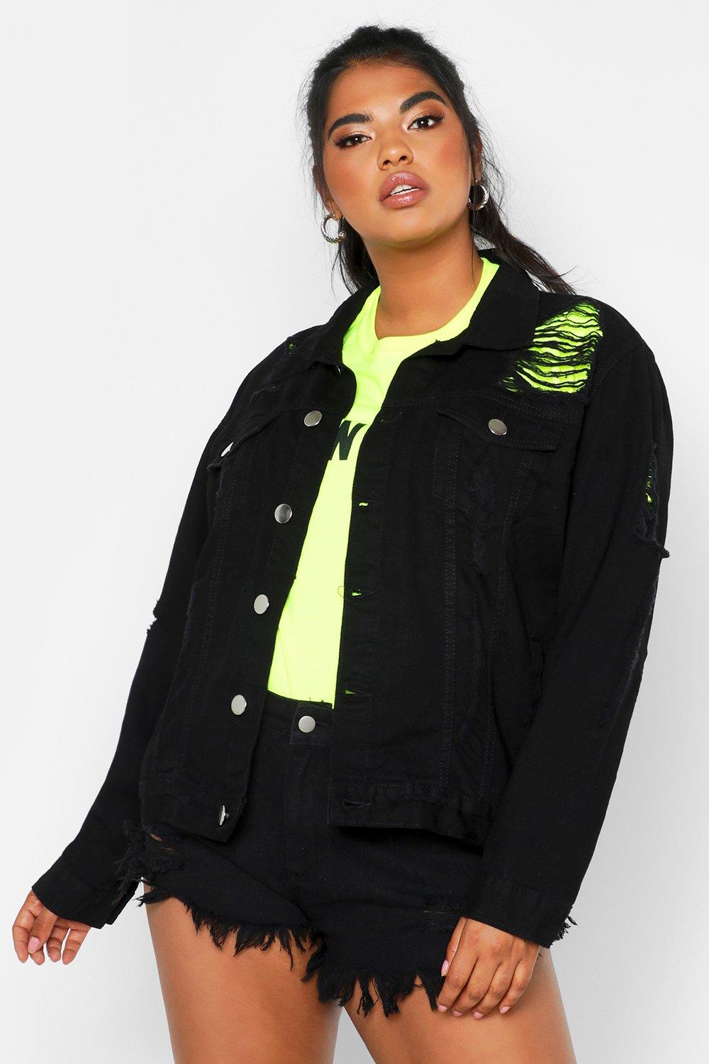 boohoo plus size denim jacket