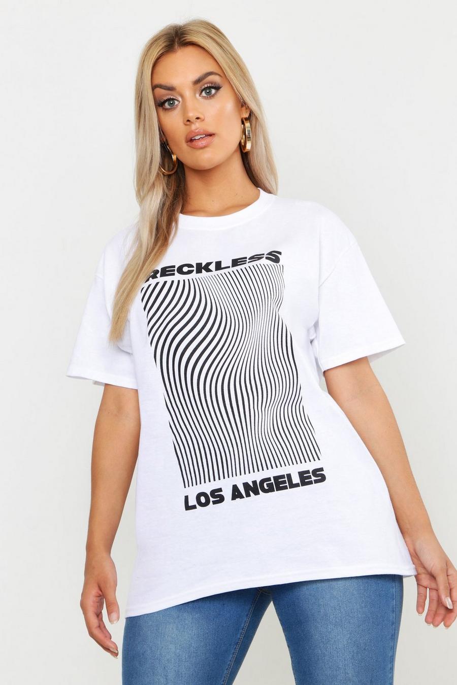 Plus abito t-shirt LA Reckless image number 1