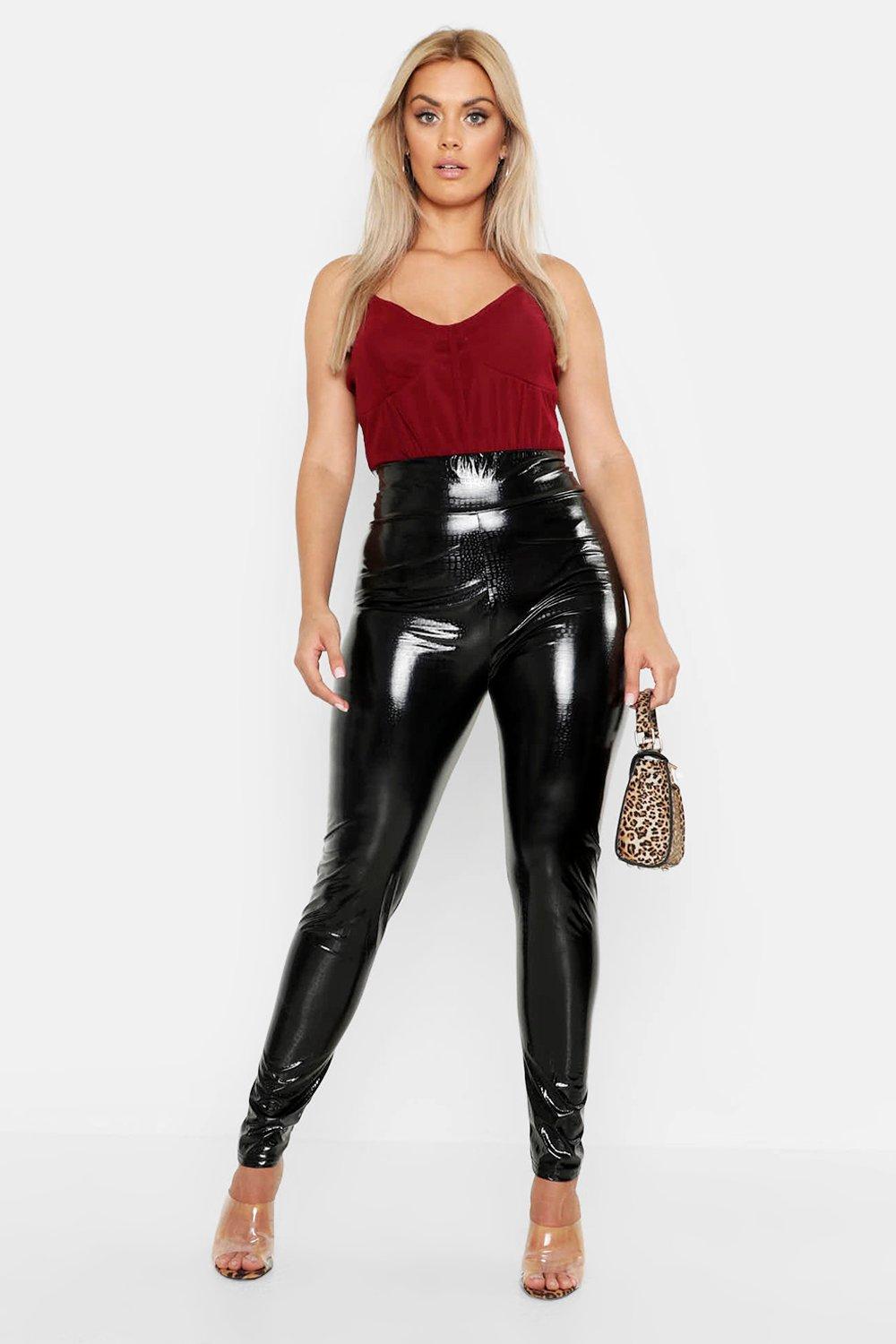 boohoo pu trousers