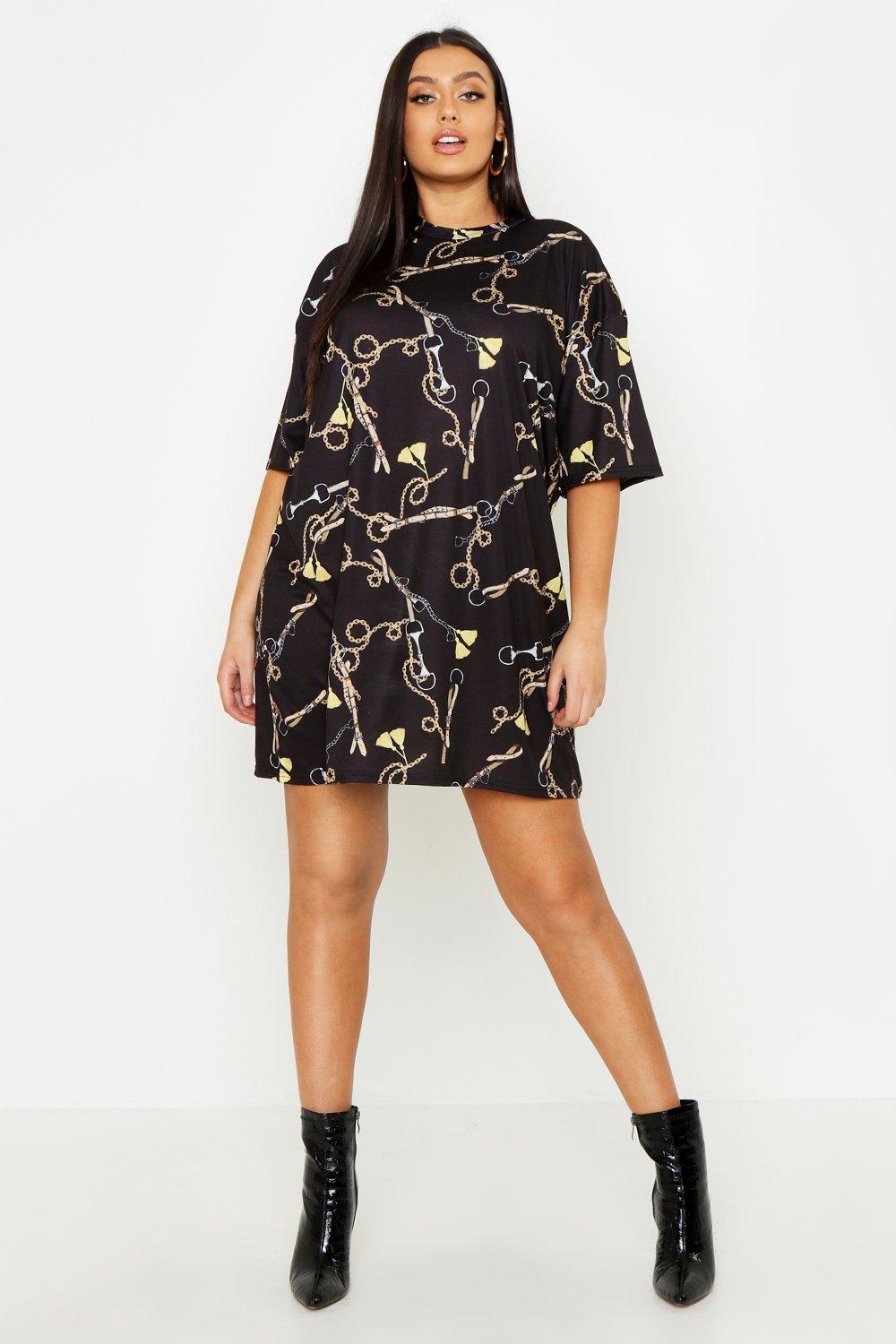 boohoo plus size t shirt dress