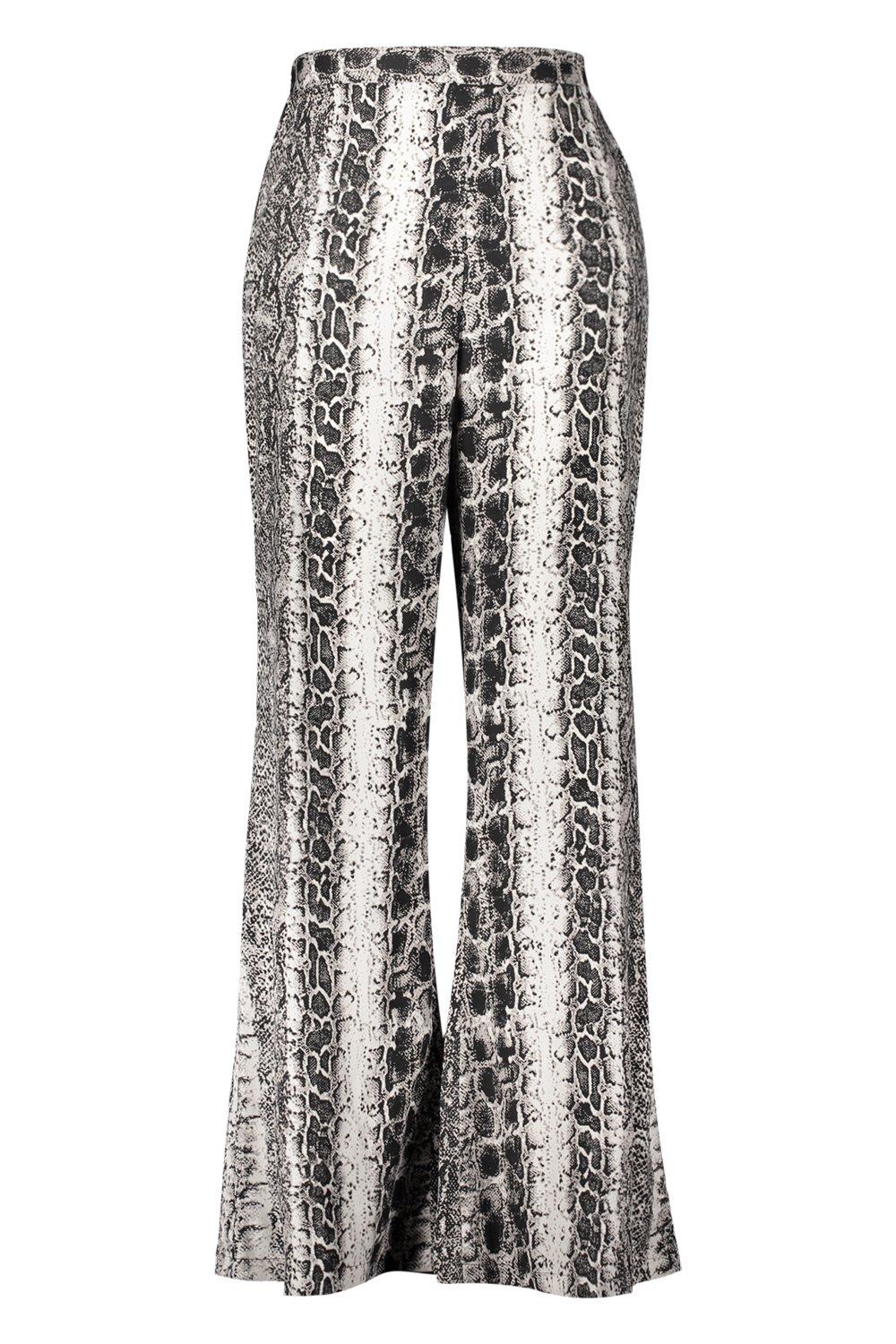 Plus Woven Leopard Formal Wide Leg Trouser