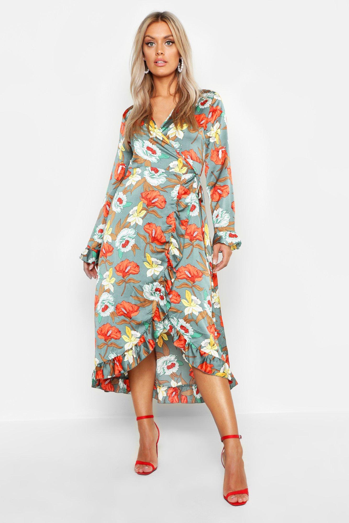 boohoo sage dress