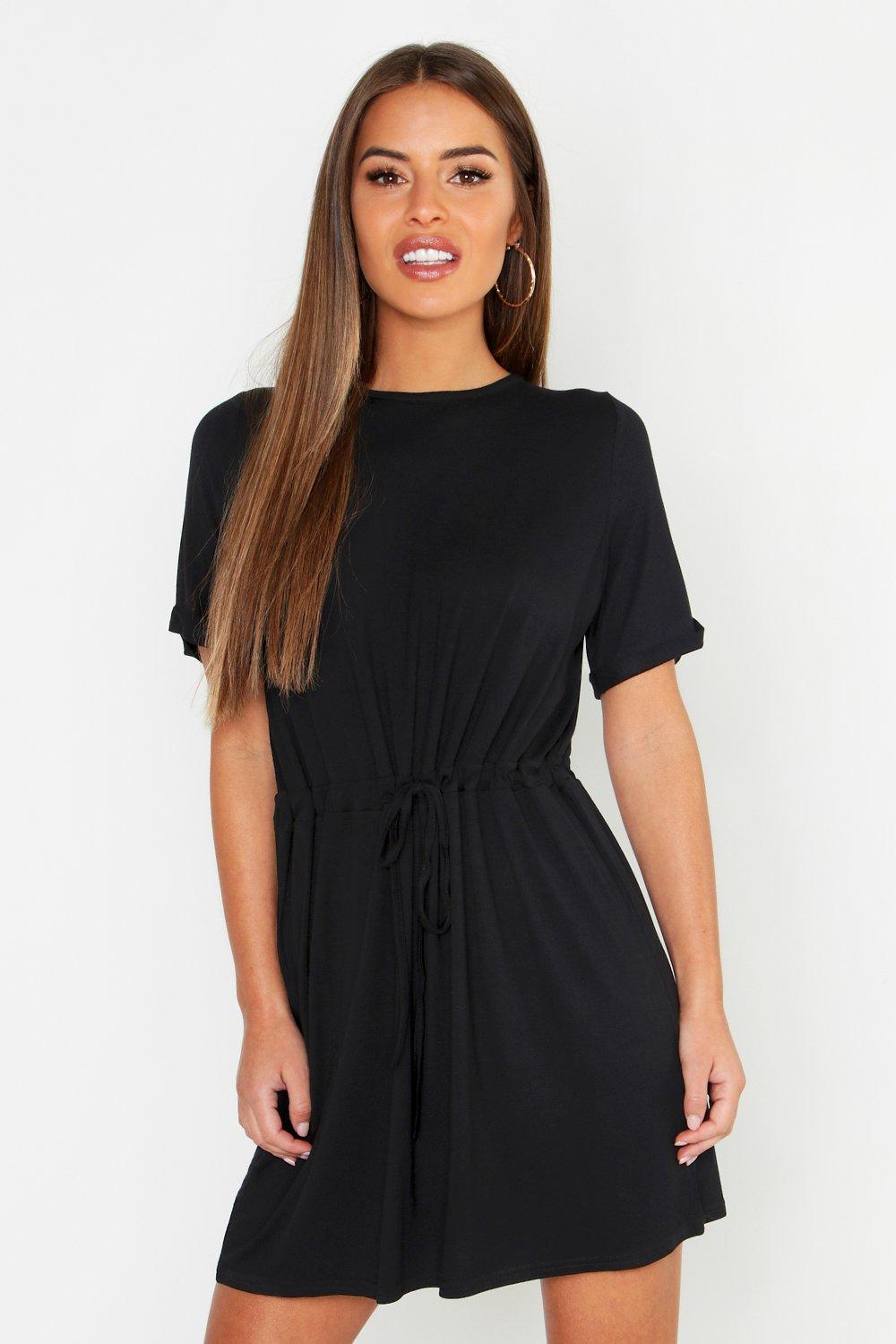 boohoo black t shirt dress