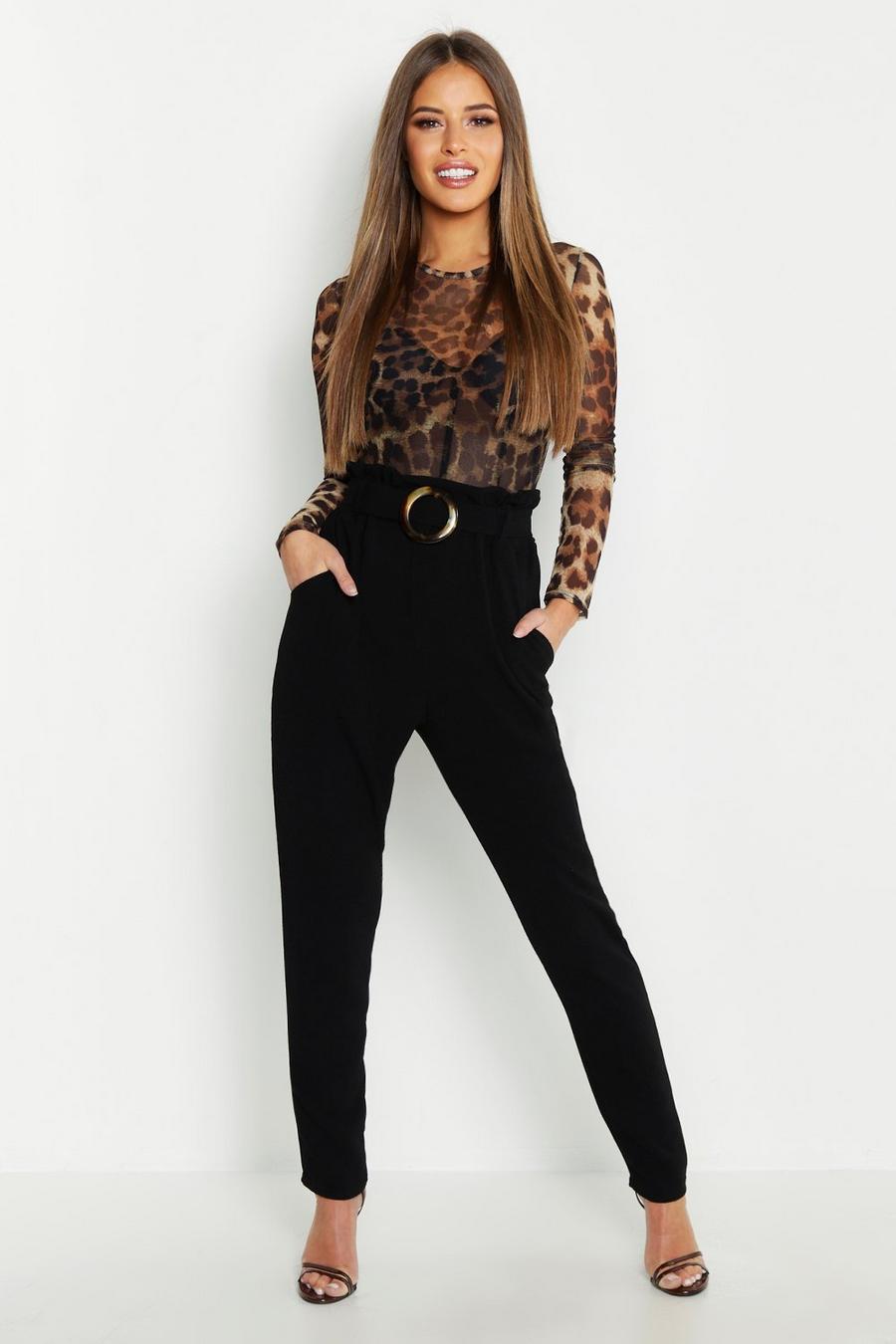 Petite Buckle Detail High Waisted Pants image number 1