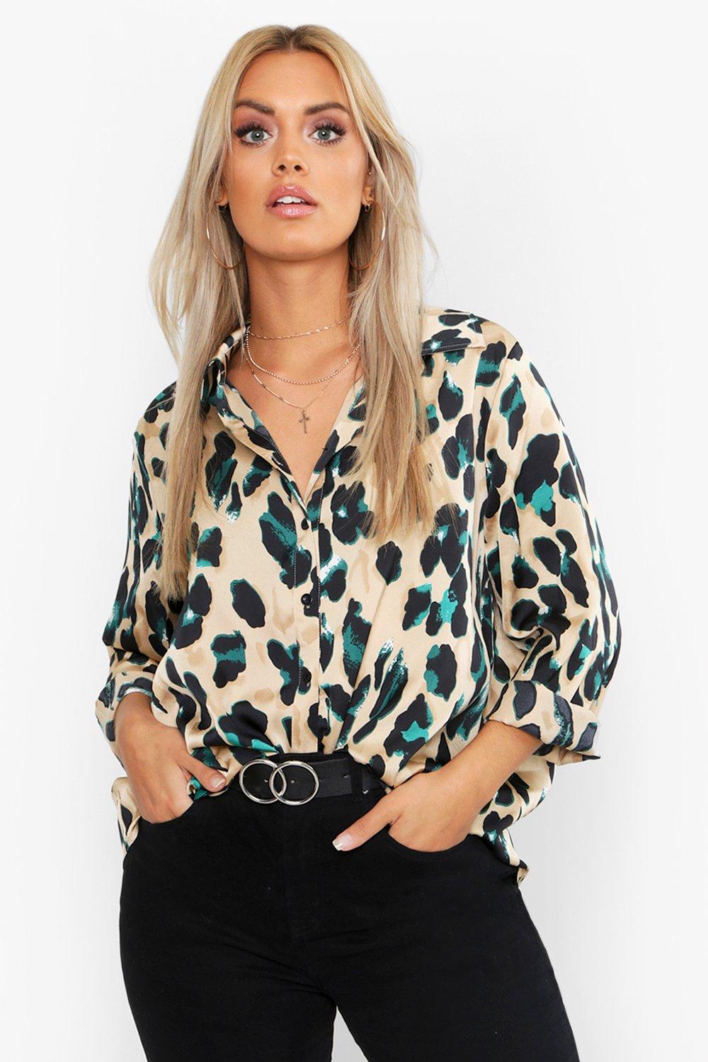 Camisa negra best sale con leopardos