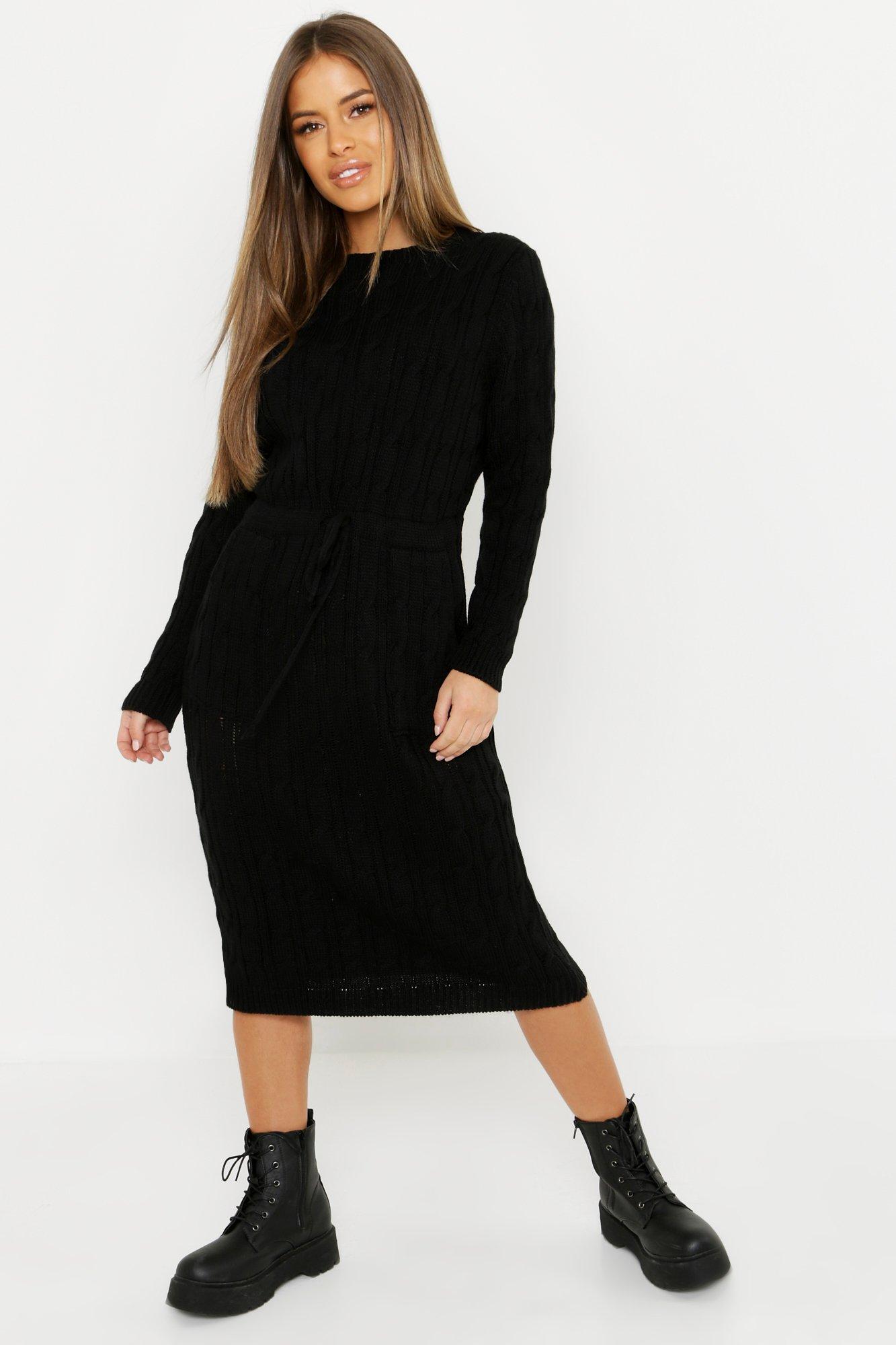 petite cable knit dress