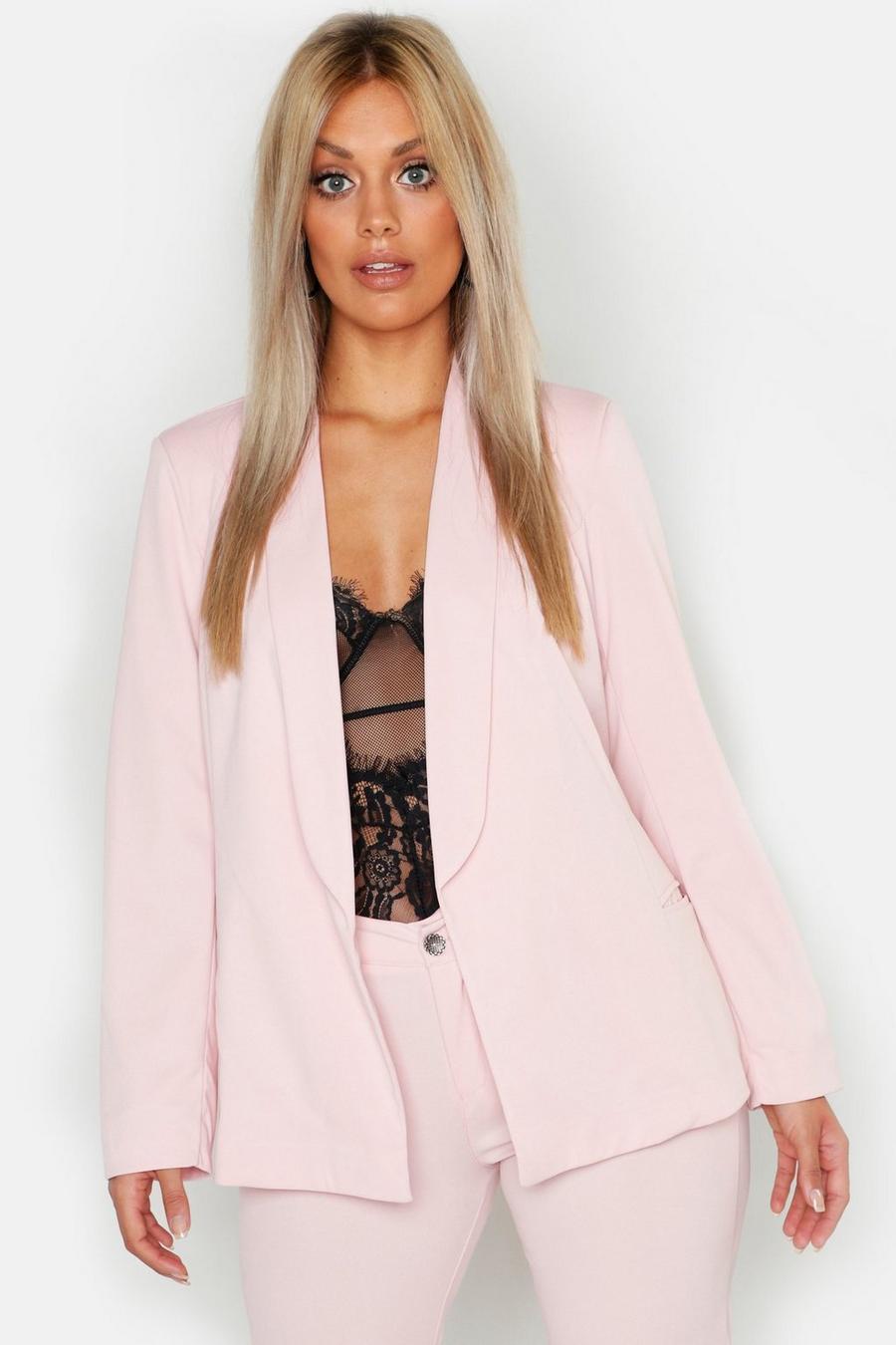 Pink Plus - Blazer med knytband i midjan image number 1