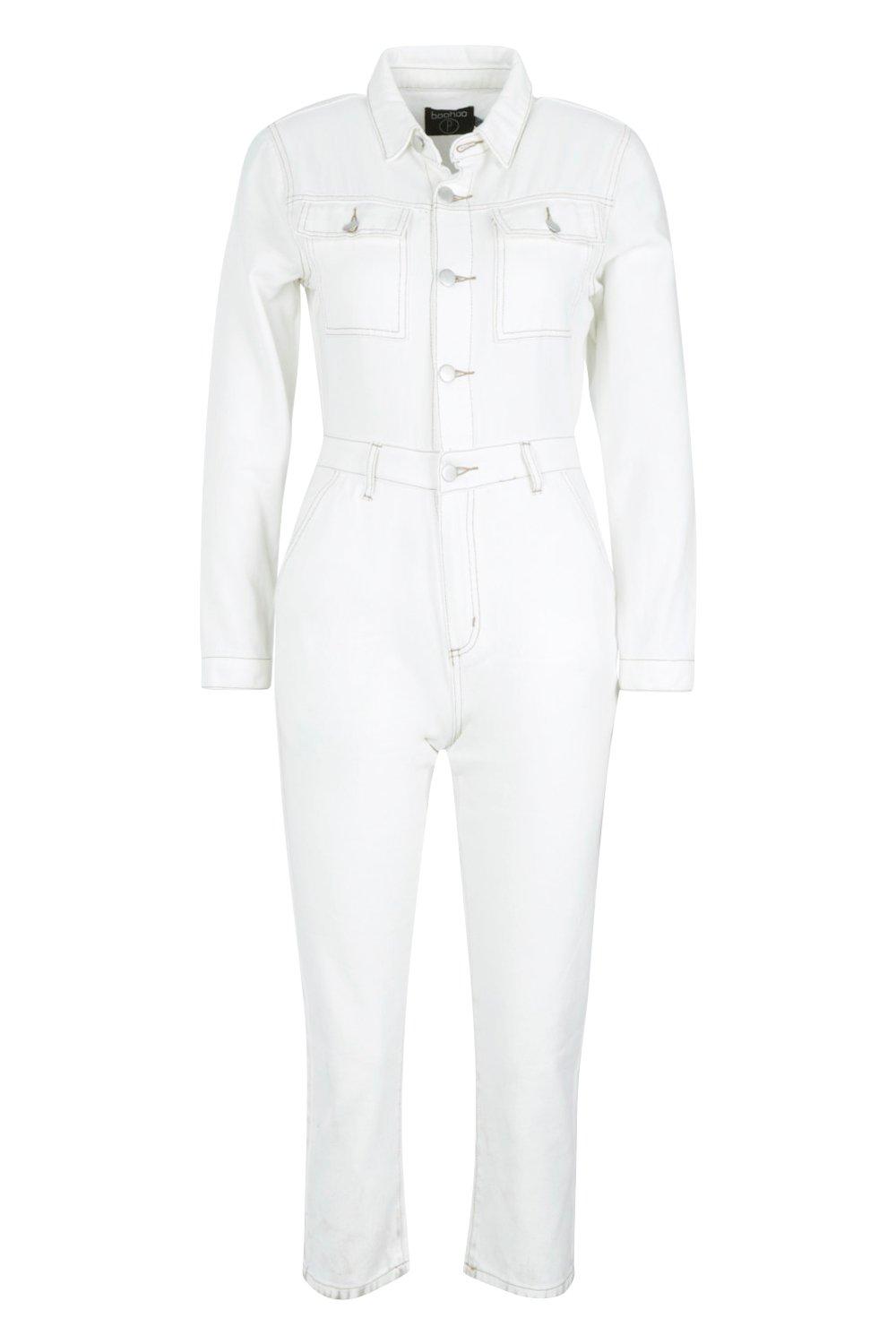 white linen boiler suit