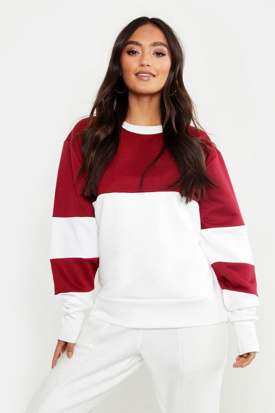 Berry Petite - Sweatshirt med blockfärger image number 1