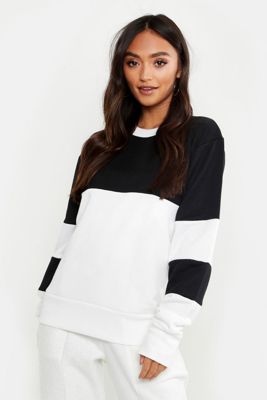 Black Petite - Sweatshirt med blockfärger image number 1
