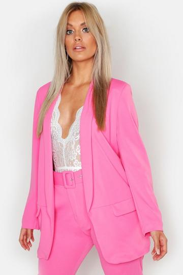 Plus Tailored Blazer hot pink