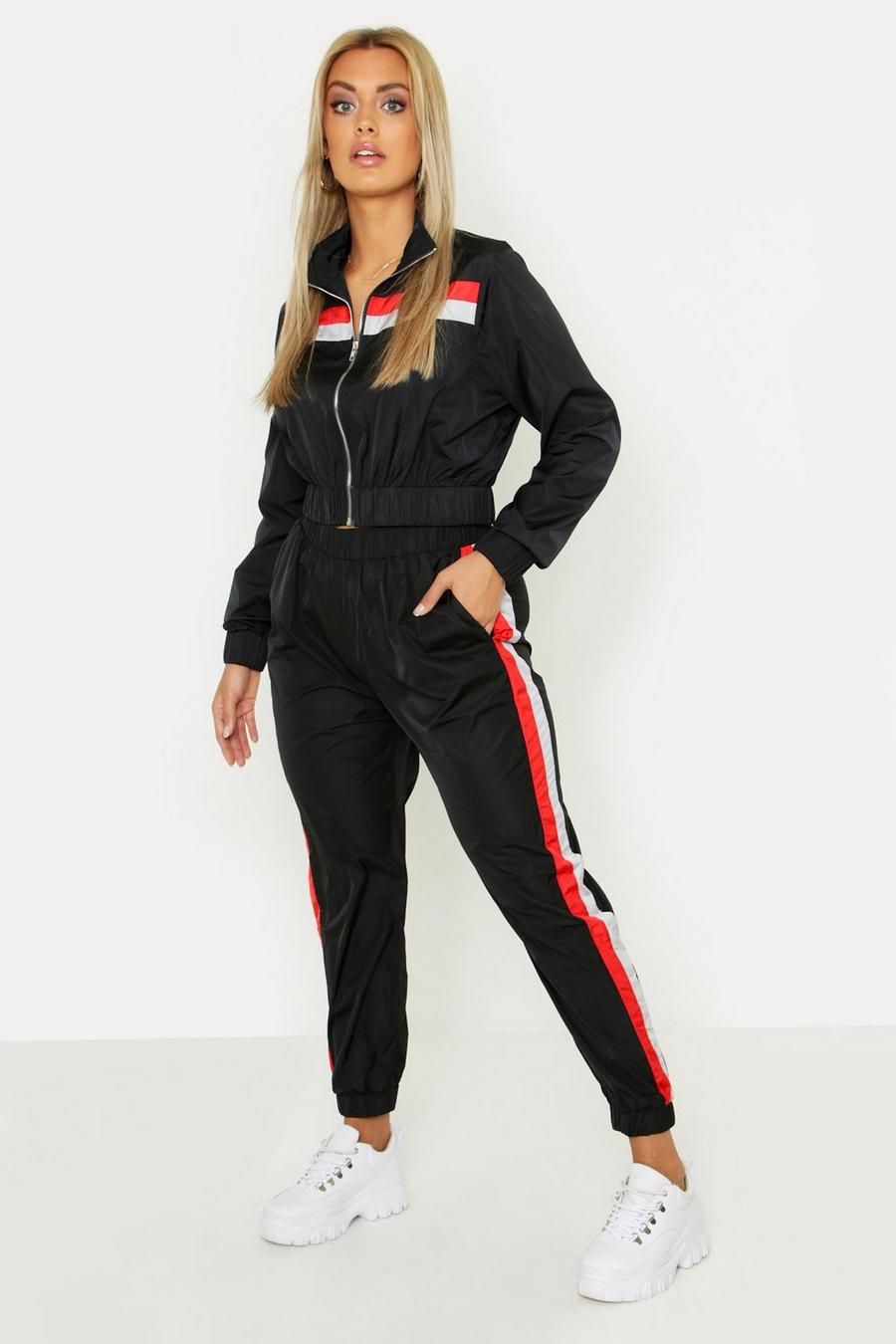 Plus Stripe Shell Tracksuit Joggers image number 1