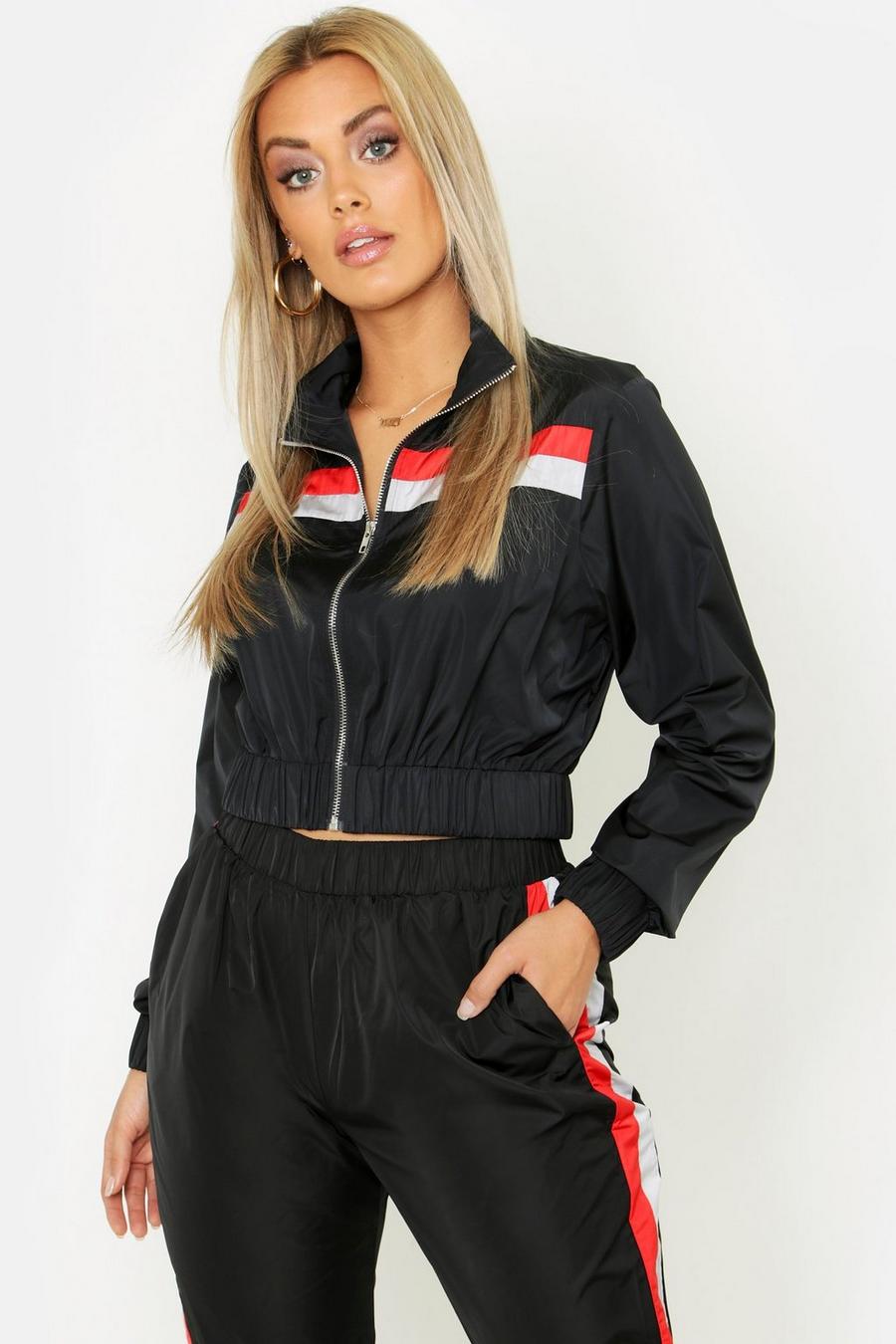 Plus Stripe Shell Tracksuit Top image number 1