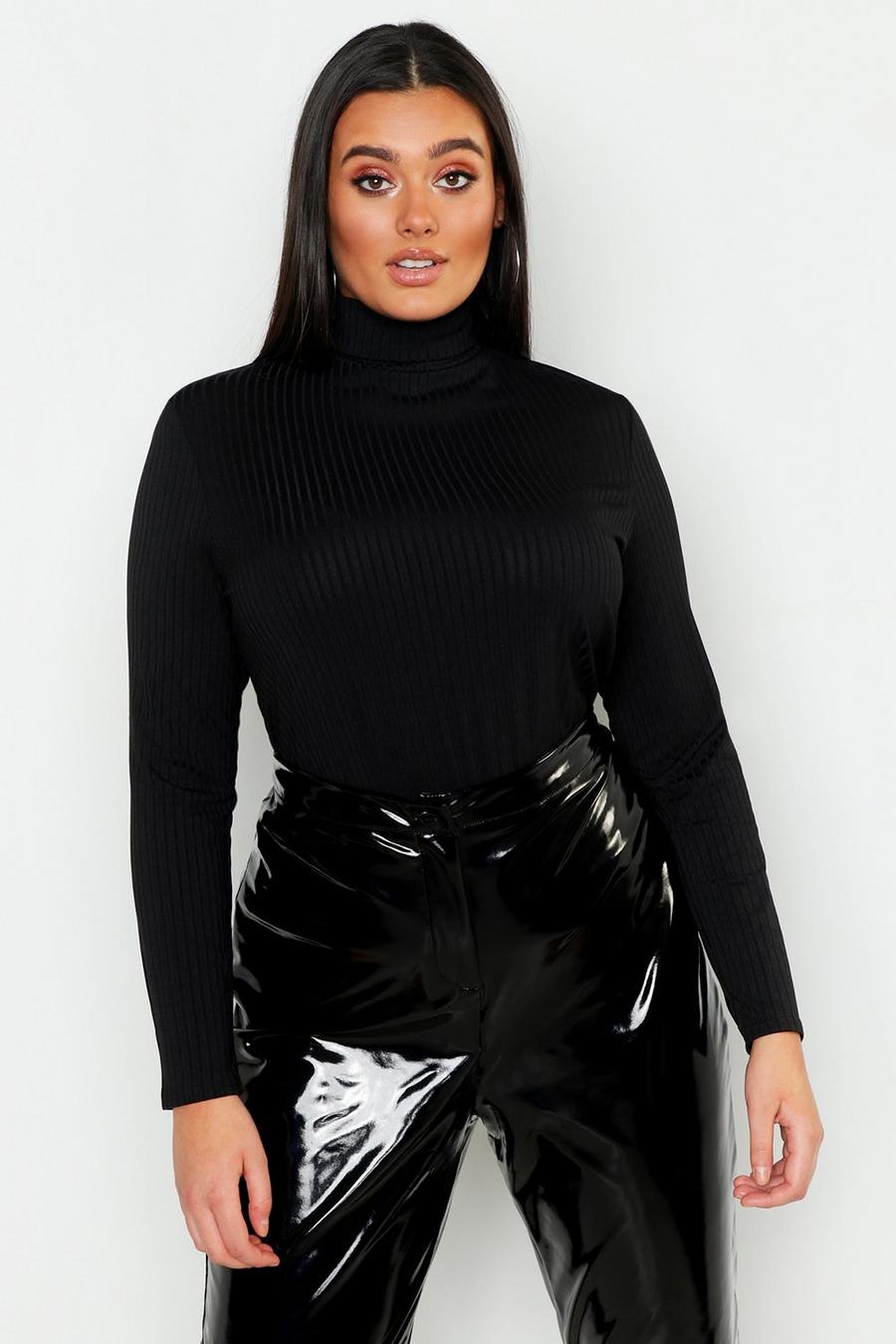 Plus Rib Roll Neck Top image number 1